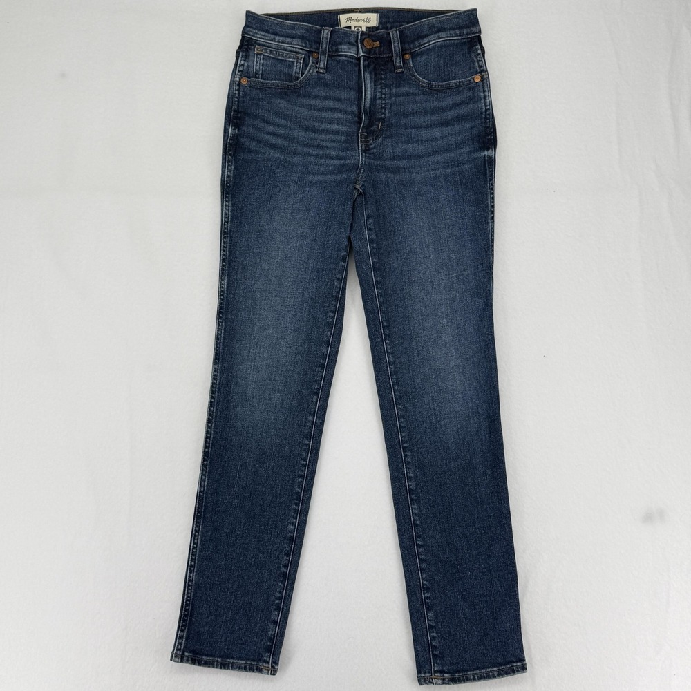 Madewell Mid-Rise Stovepipe Jeans Womens 25 Blue Medium Wash Straight Denim